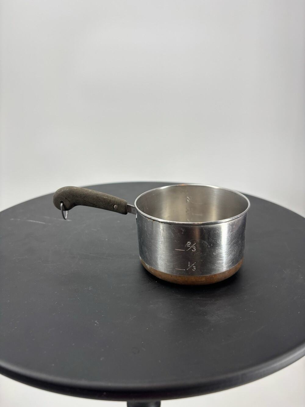 Vintage 1 Cup Stainless Steel Measuring Cup Pan Copper Clad
